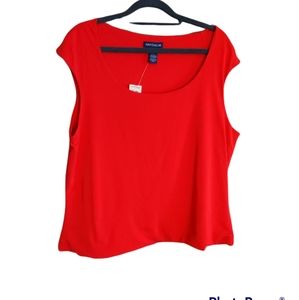 Ann Taylor red sleeveless blouse